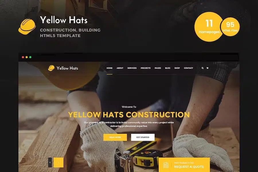 Yellow Hats – Construction, Building & Renovation HTML Template