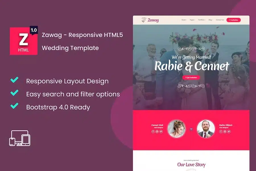 Zawag – Responsive HTML5 Wedding Template