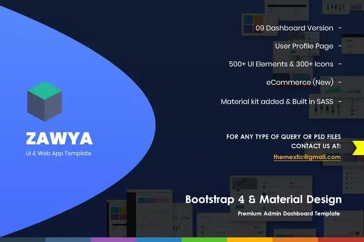 Zawya – Bootstrap 4 & Material Design Premium Admin Dashboard Template