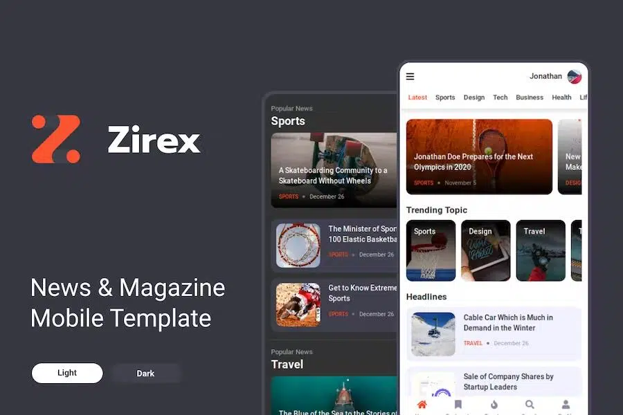 Zirex – News & Magazine Mobile Template