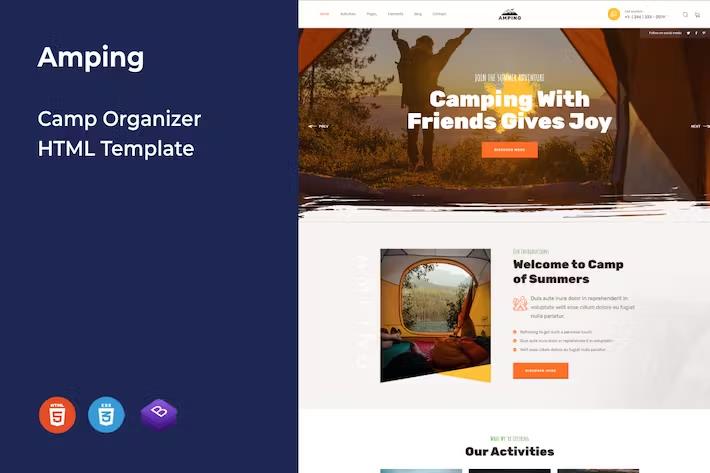 Amping – Camp Organizer HTML Template Latest Version