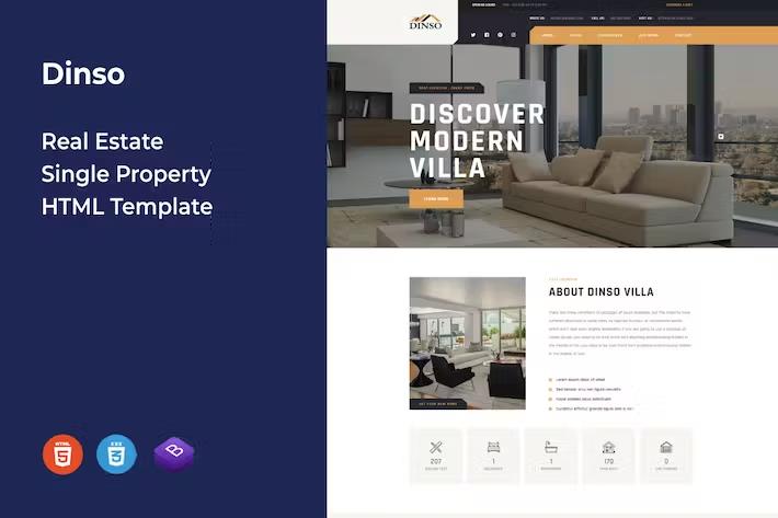 Dinso | Real Estate Single Property HTML Template Latest Version